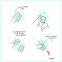Charger l&#39;image dans la galerie, Instructions for using Caliquo rechargeable toothbrush head with illustrations for easy use.