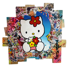 Charger l&#39;image dans la galerie, Tableau Pop Art HELLO KITTY sur bois de palette signé Vincent STREIFF®