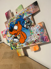 Charger l&#39;image dans la galerie, Vibrant tableau Pop Art de Boule et Bill sur bois de palette, illustrant des personnages de bande dessinée colorés.