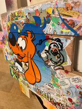 Charger l&#39;image dans la galerie, Colorful Pop Art tableau featuring Boule and Bill characters on repurposed pallet wood.