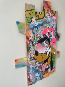 Tableau Pop Art Pluto sur bois de palette signé Vincent STREIFF®