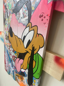 Tableau Pop Art Pluto sur bois de palette signé Vincent STREIFF®