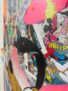 Tableau Pop Art Pluto sur bois de palette signé Vincent STREIFF®