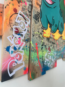 Tableau Pop Art Bulbizzare sur bois de palette signé Vincent STREIFF®
