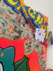 Tableau Pop Art Bulbizzare sur bois de palette signé Vincent STREIFF®
