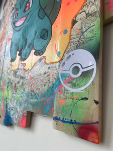 Tableau Pop Art Bulbizzare sur bois de palette signé Vincent STREIFF®