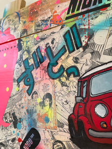 Tableau Pop Art Nicky Larson City Hunter sur bois de palette signé Vincent STREIFF®
