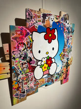 Charger l&#39;image dans la galerie, Tableau Pop Art HELLO KITTY sur bois de palette signé Vincent STREIFF®