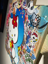 Charger l&#39;image dans la galerie, Tableau Pop Art HELLO KITTY sur bois de palette signé Vincent STREIFF®