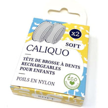 Charger l&#39;image dans la galerie, Recharge enfant souple pack de 2 pour brosse à dents enfant Caliquo