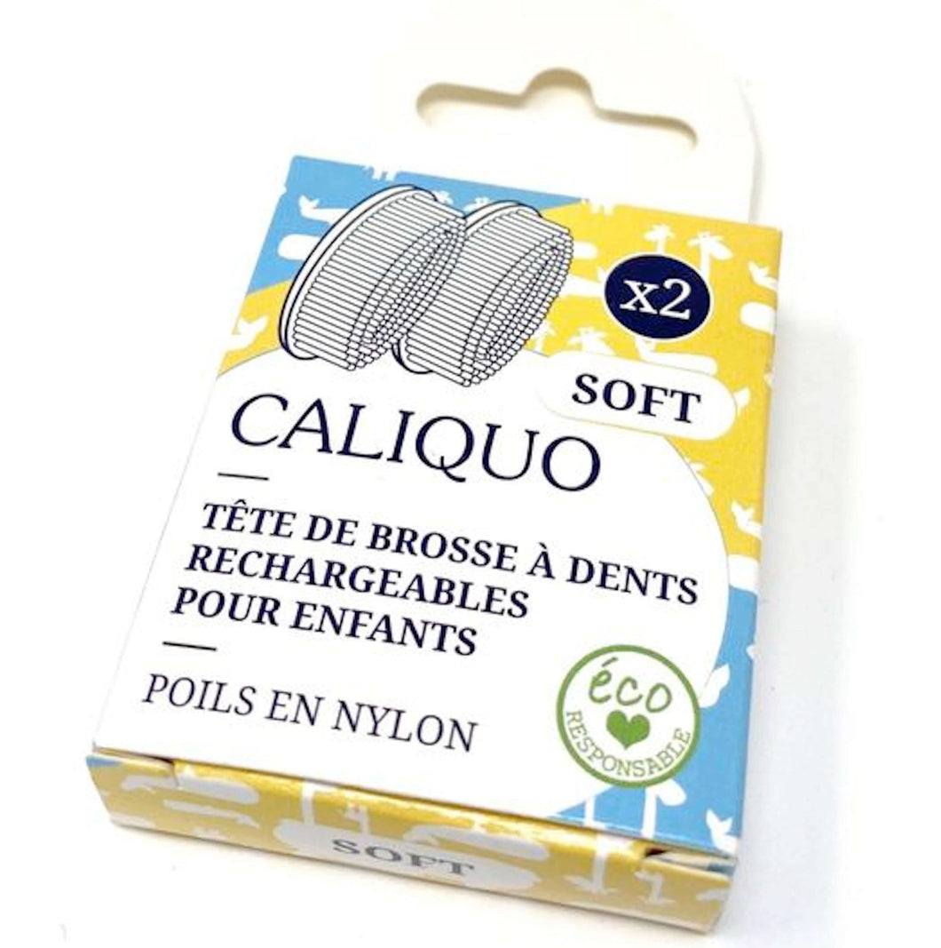 Recharge enfant souple pack de 2 pour brosse à dents enfant Caliquo