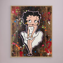 Charger l'image dans la galerie, Betty Boop reproduction officielle sur toile de l'œuvre de Vincent STREIFF, illustration colorée sur fond artistique.