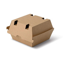 Charger l'image dans la galerie, Boîte à burger en carton kraft brun 13 x 14 x 8 cm (carton de 250 pièces)