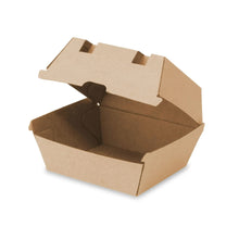 Charger l'image dans la galerie, Boîte à burger en carton kraft brun 13 x 14 x 8 cm (carton de 250 pièces)