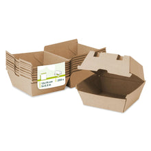 Charger l'image dans la galerie, Boîte à burger en carton kraft brun 13 x 14 x 8 cm (carton de 250 pièces)