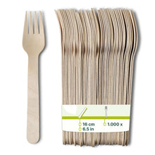 Charger l'image dans la galerie, Fourchette en bois 16 cm, revêtement bio (carton de 1000 pièces)
