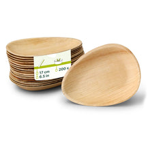 Charger l'image dans la galerie, Assiette en feuille de palmier ronde 17 cm (carton de 200 pièces)