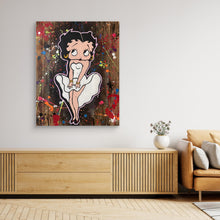 Charger l'image dans la galerie, Betty Boop reproduction officielle sur toile de l'œuvre de Vincent STREIFF, décorant un salon moderne.