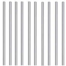 Charger l&#39;image dans la galerie, Lot de 10 pailles courtes en inox de 145 mm, couleur argent, acier inoxydable de qualité alimentaire.