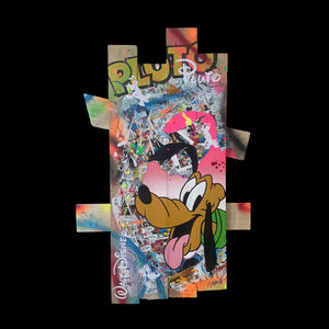 Tableau Pop Art Pluto sur bois de palette signé Vincent STREIFF®