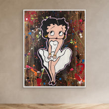 Charger l'image dans la galerie, Betty Boop reproduction officielle sur toile de l'œuvre de Vincent STREIFF, avec couleurs vibrantes et design artistique.