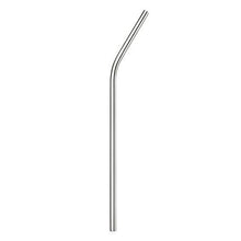 Charger l&#39;image dans la galerie, Paille inox courbée 215x6mm en acier inoxydable, lavable et réutilisable, idéale pour les professionnels.