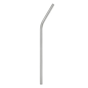 Paille inox courbée 215x6mm en acier inoxydable, lavable et réutilisable, idéale pour les professionnels.